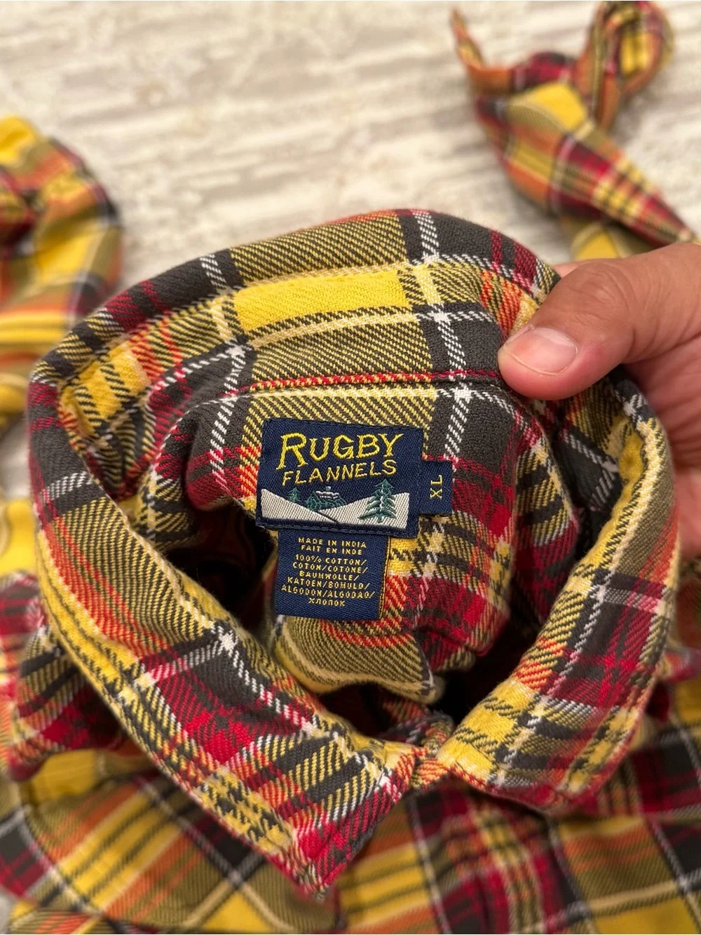 Rugby Flannels Polo Ralph Lauren Button Up Shirt Men's XL Plaid Long Sleeve Rare